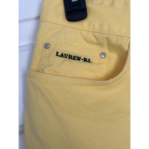 EUC Lauren Ralph Lauren Pants Yellow Capri Straight Leg Casual Womens Sz 14 - Picture 4 of 7